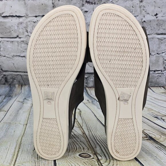 Eileen Fisher Wedge Sandals Women's Size 9 Gray Leather Ankle Strap Casual Comfy - Picture 8 of 8